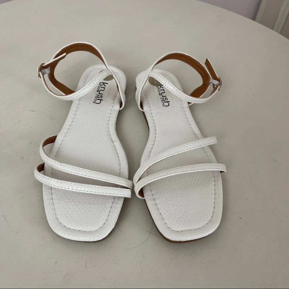 Women white strappy sandals